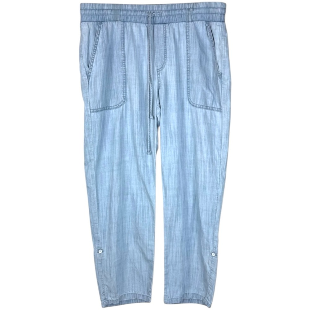 Cloth & Stone Women’s Tencel Chambray Drawstring Pull On Pants Light Blue M